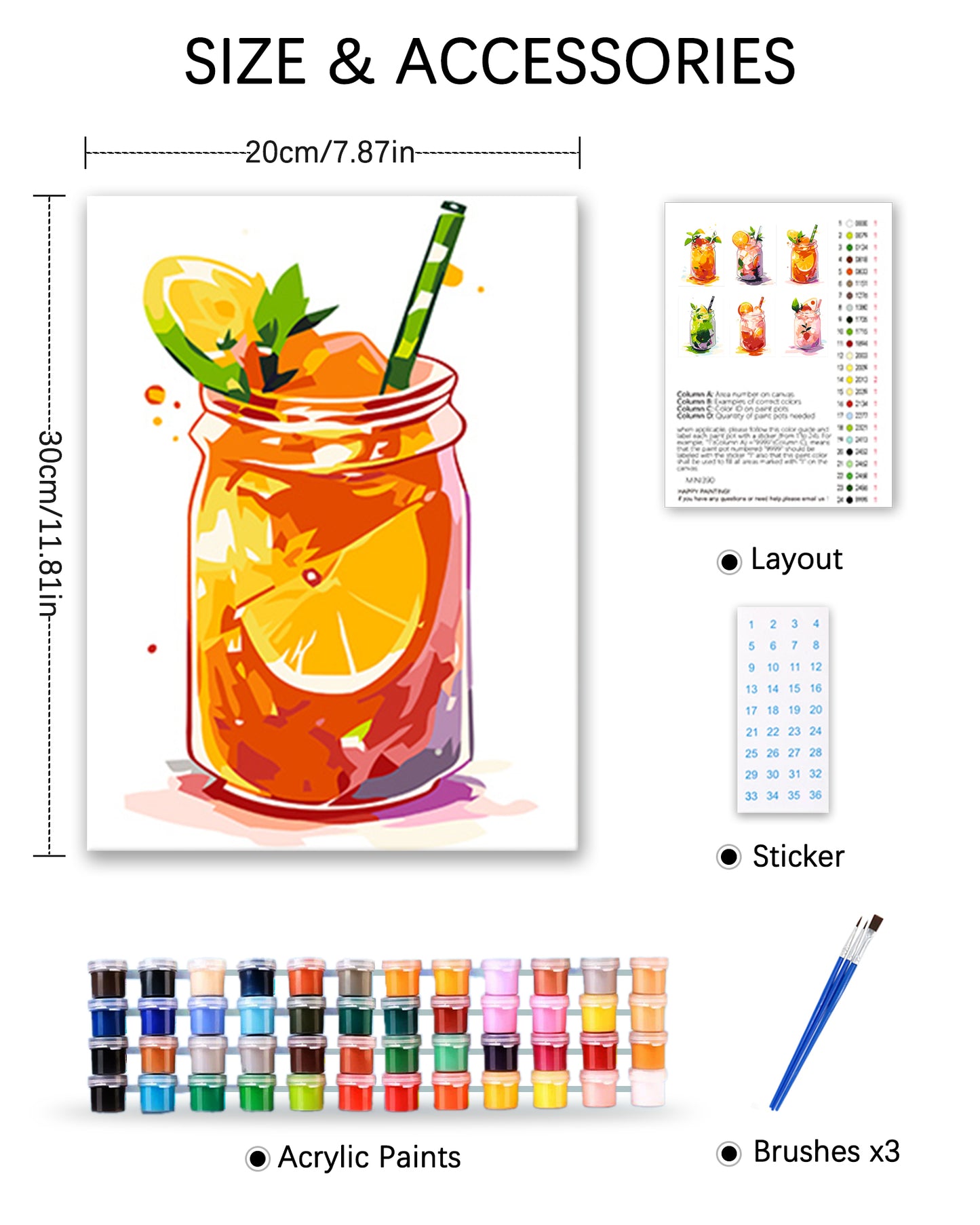 6 Pack Paint by Numbers Kits (Iced Juice)