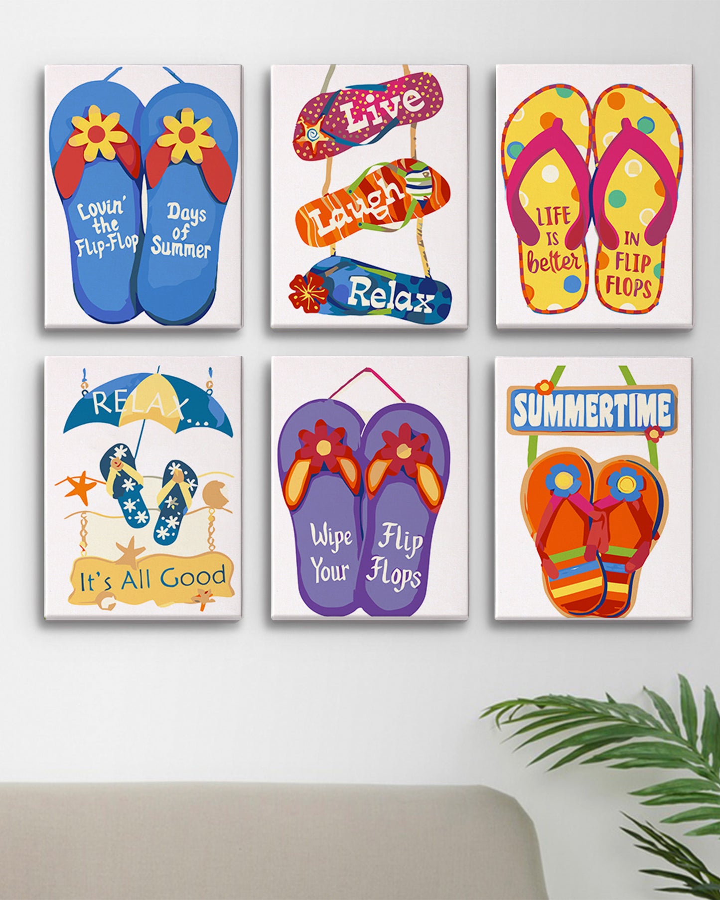 6 Pack Paint by Numbers Kits (Flip-Flop)