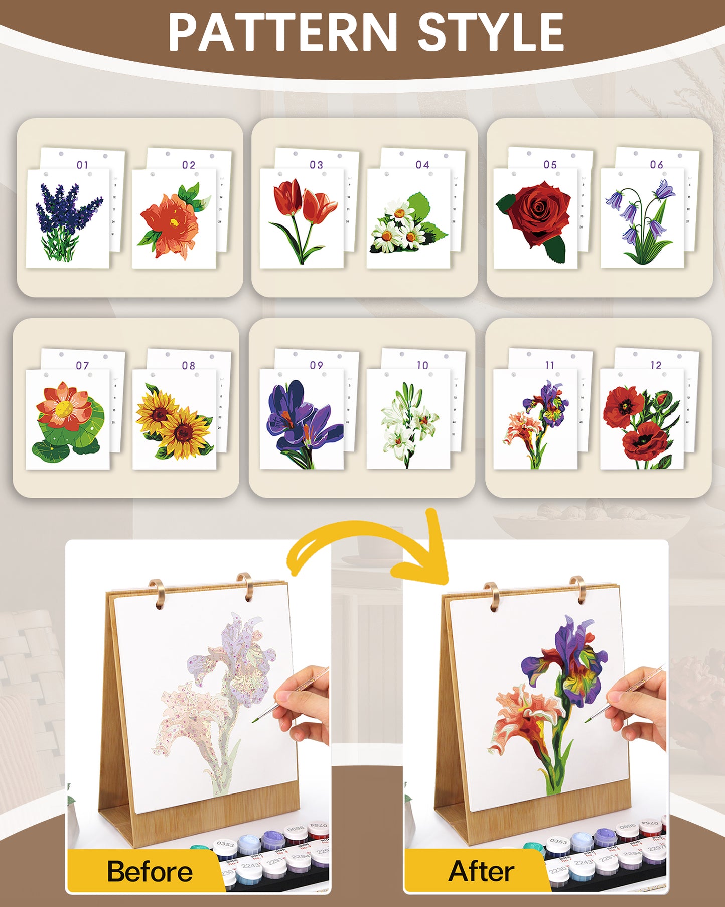 2026 Paint by Numbers Calendar (Flowers)