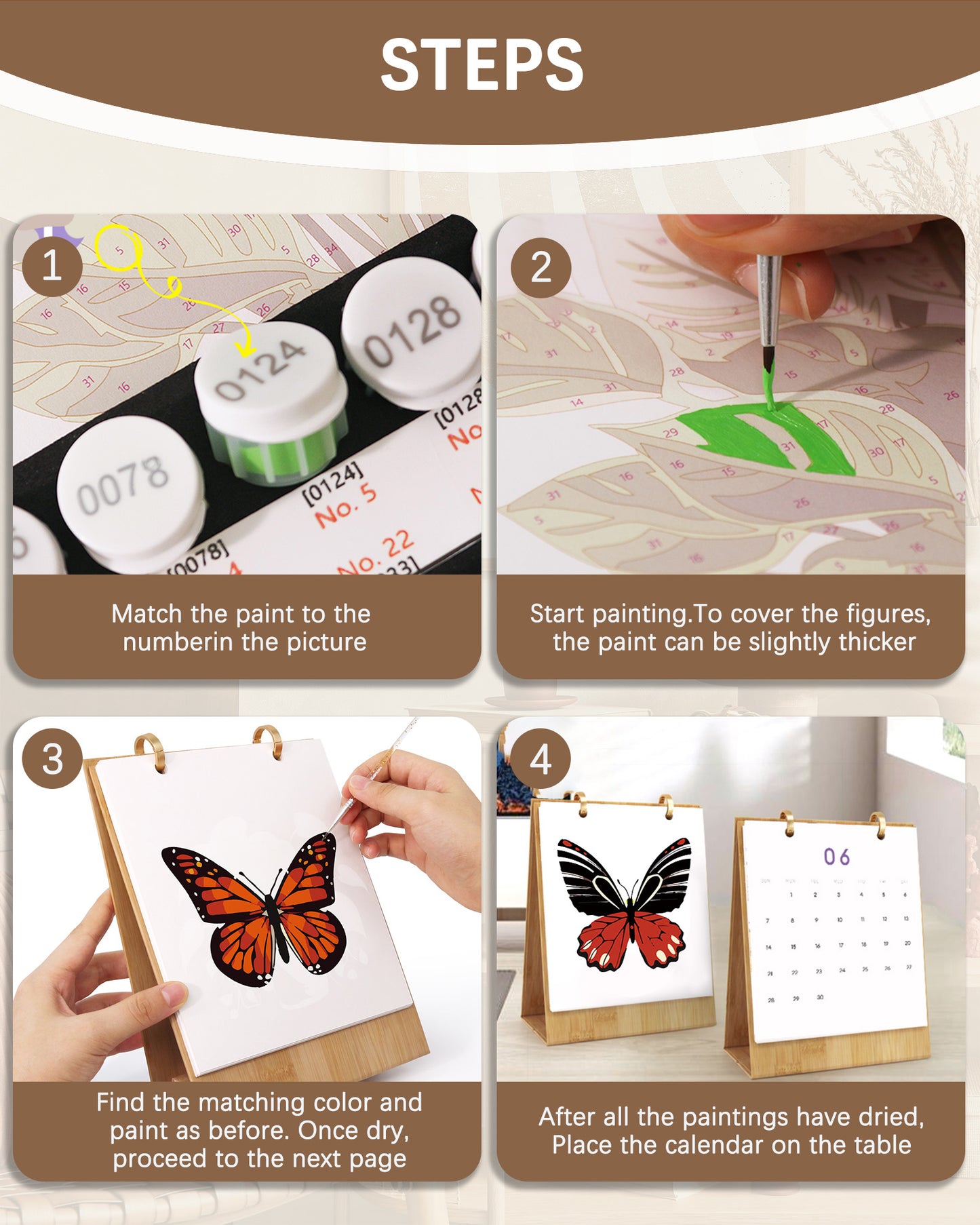 2026 Paint by Numbers Calendar (Butterflies)