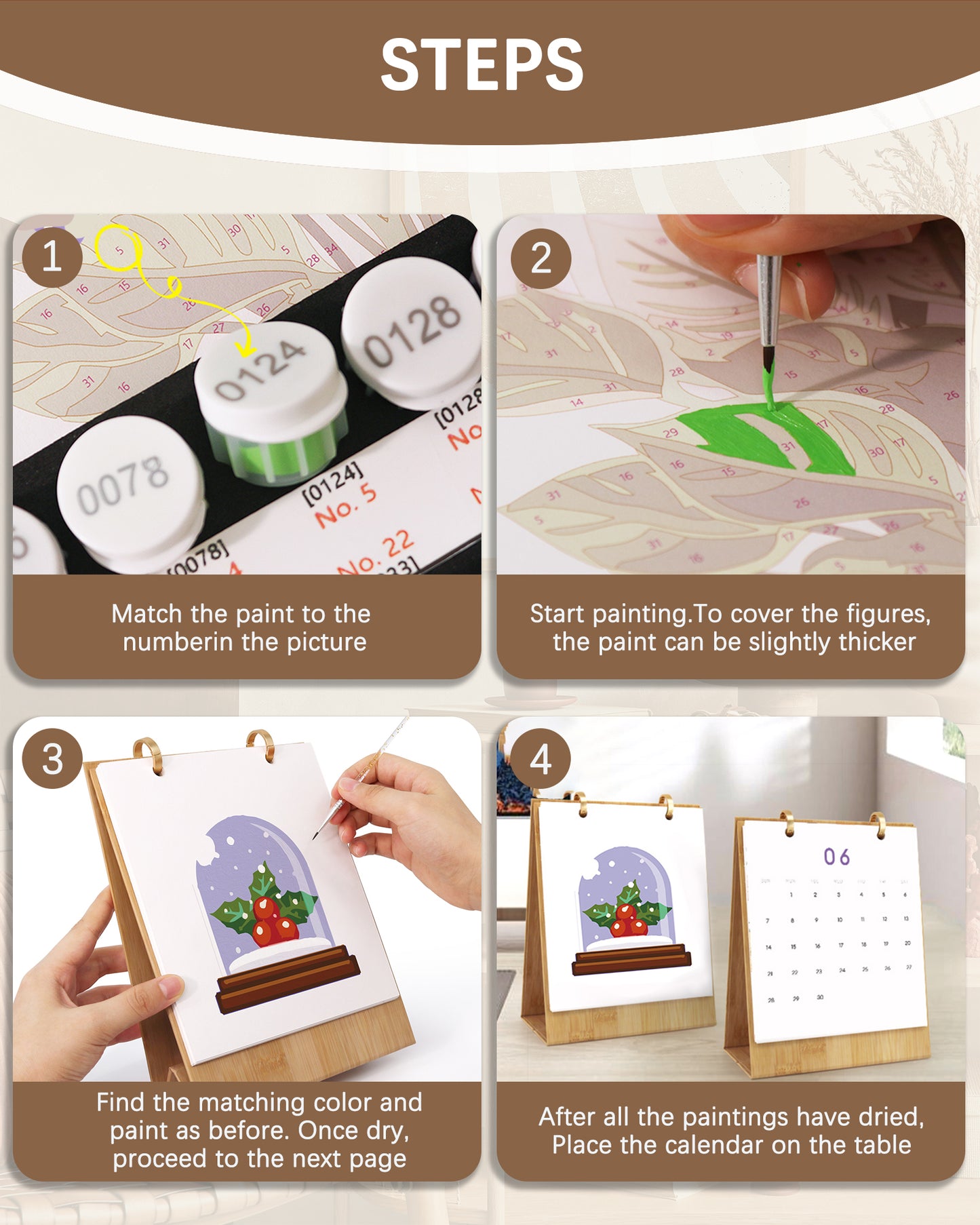 2026 Paint by Numbers Calendar (Tree)