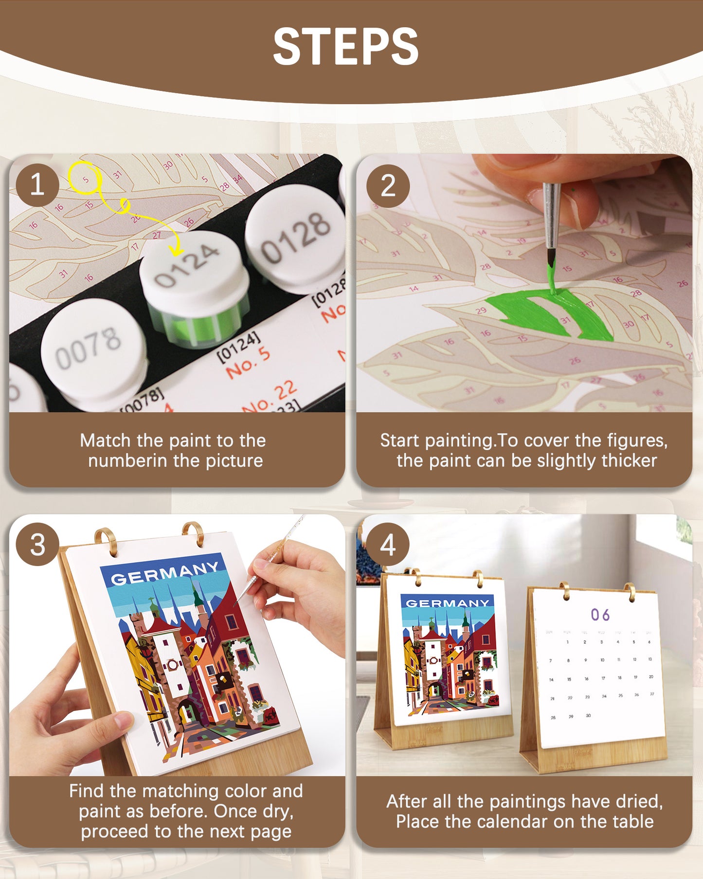 2026 Paint by Numbers Calendar (Landscape)