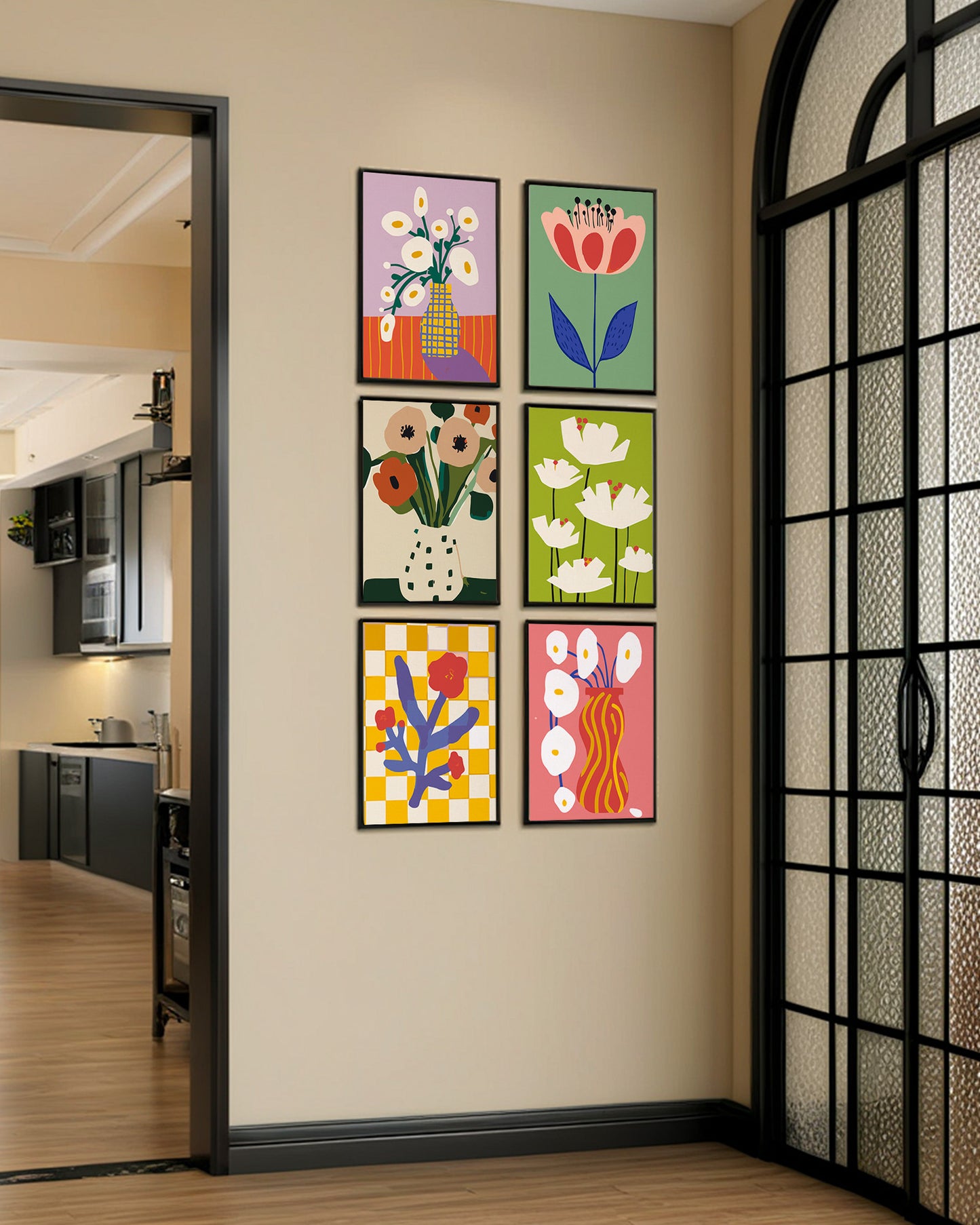 6 Pack Paint by Numbers Kits (Abstract Floral)
