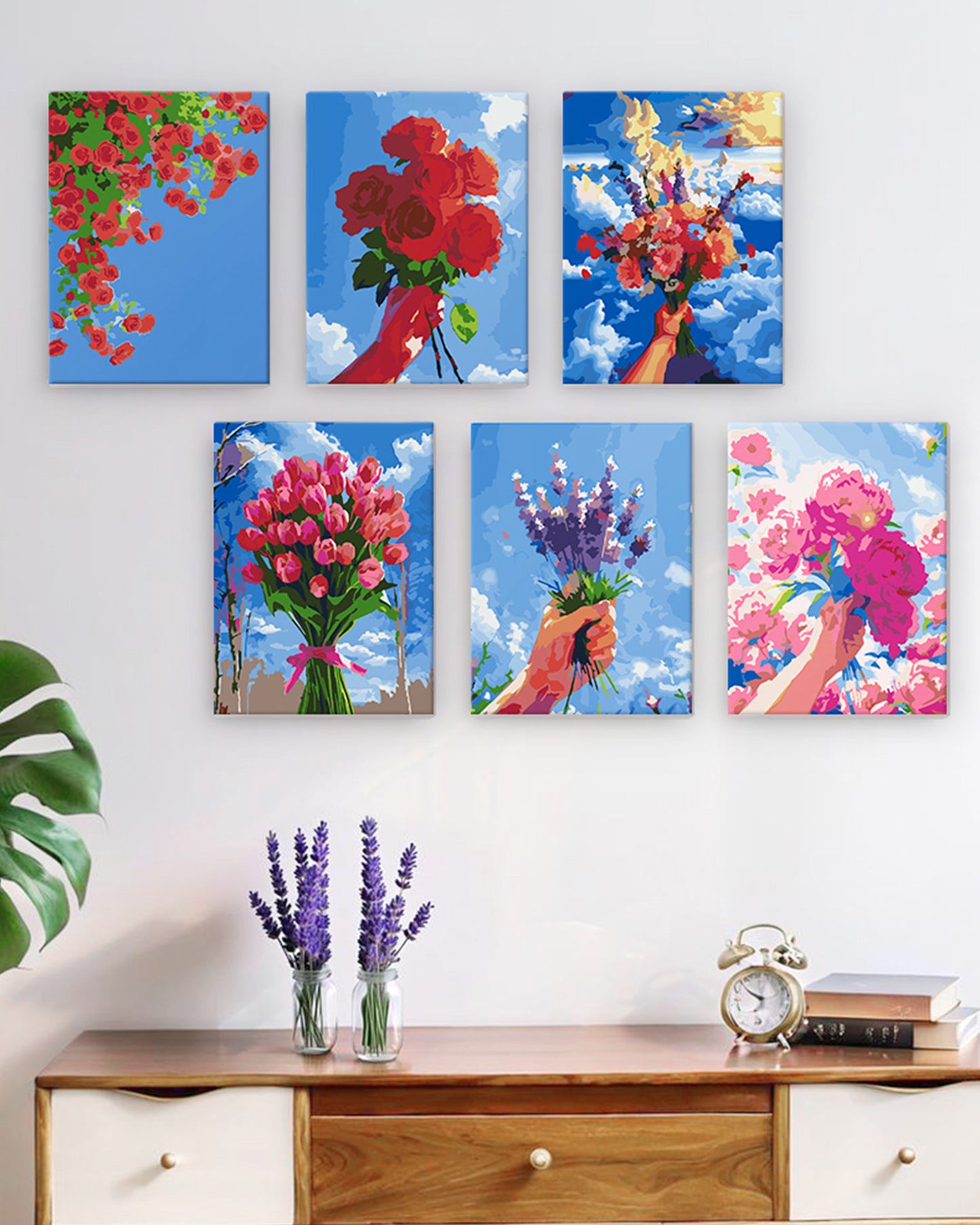 6 Pack Paint by Numbers Kits (Flower)