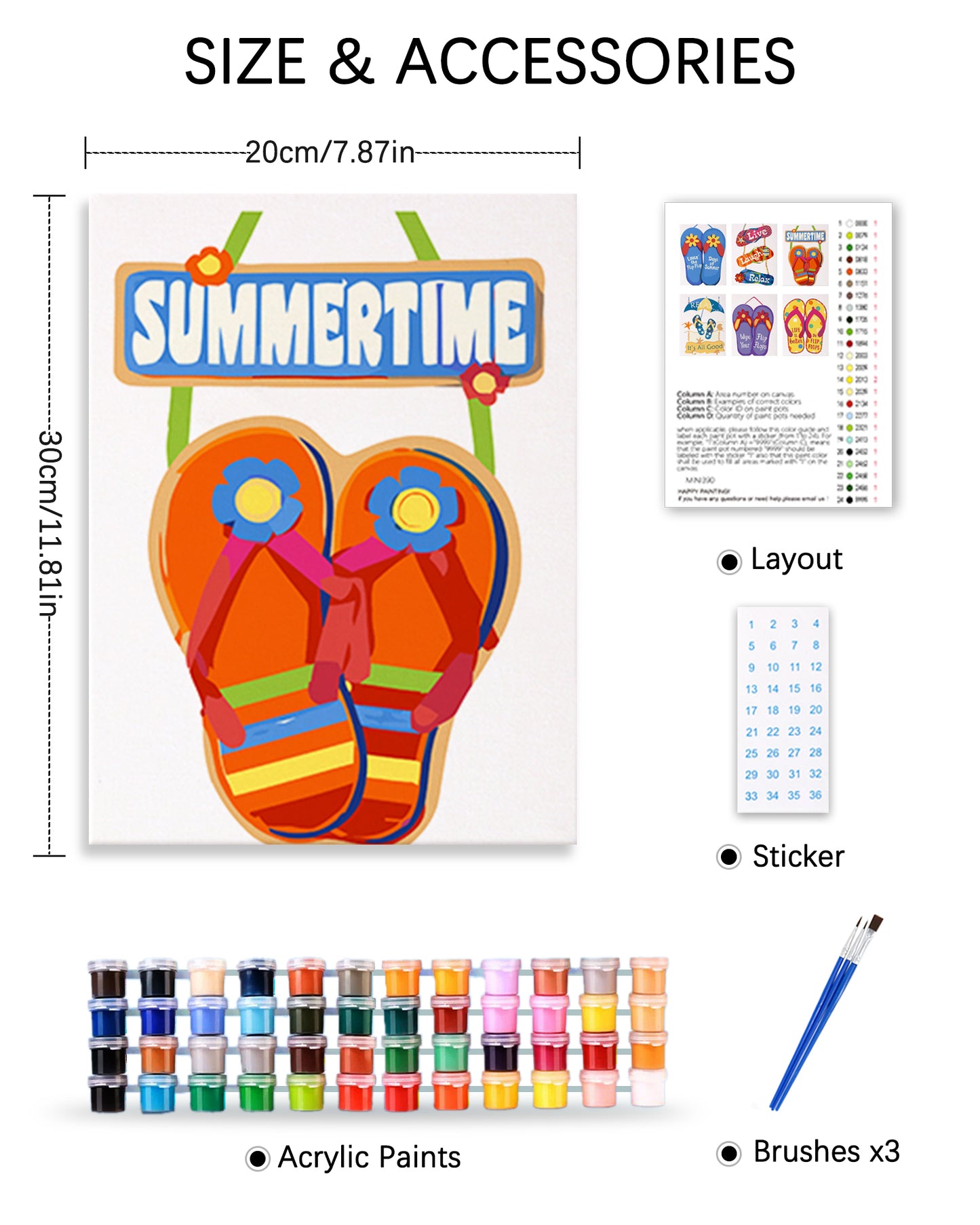 6 Pack Paint by Numbers Kits (Flip-Flop)