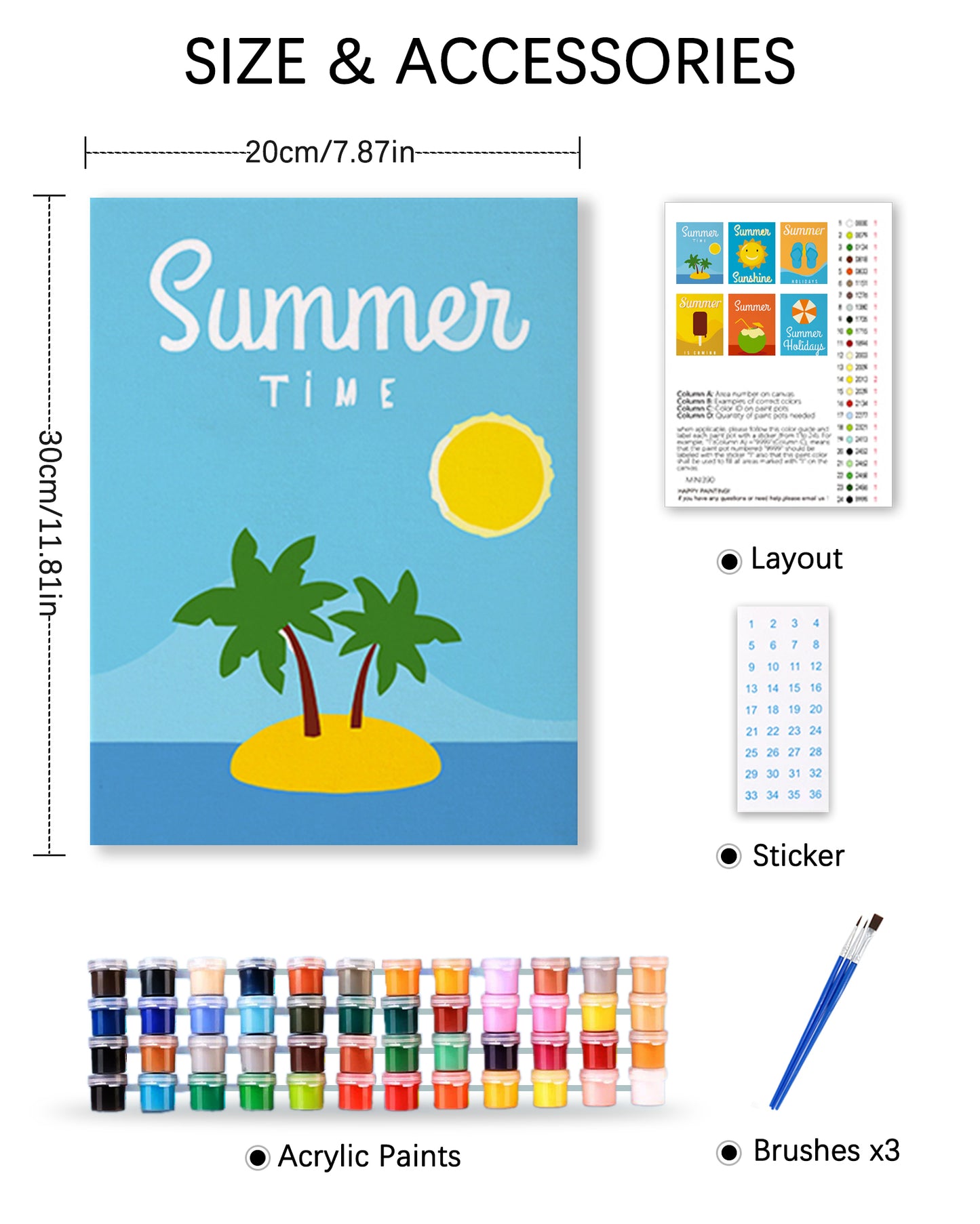 6 Pack Paint by Numbers Kits ( Summer Theme)