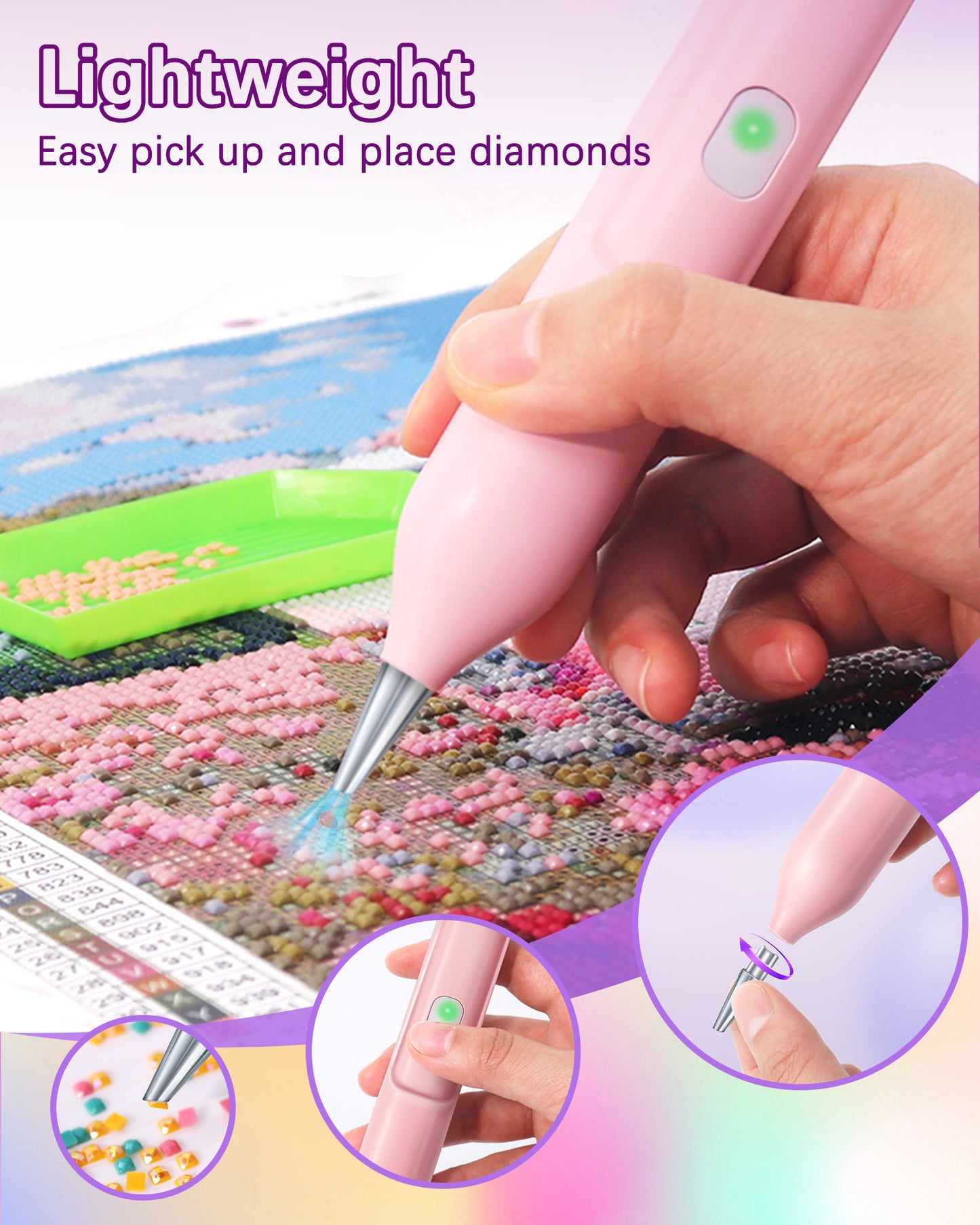 Electric Diamond Art Pen (White)