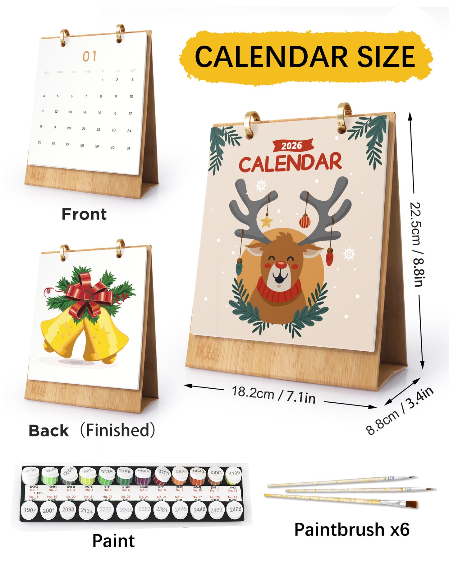 2026 Paint by Numbers Calendar (Reindeer)