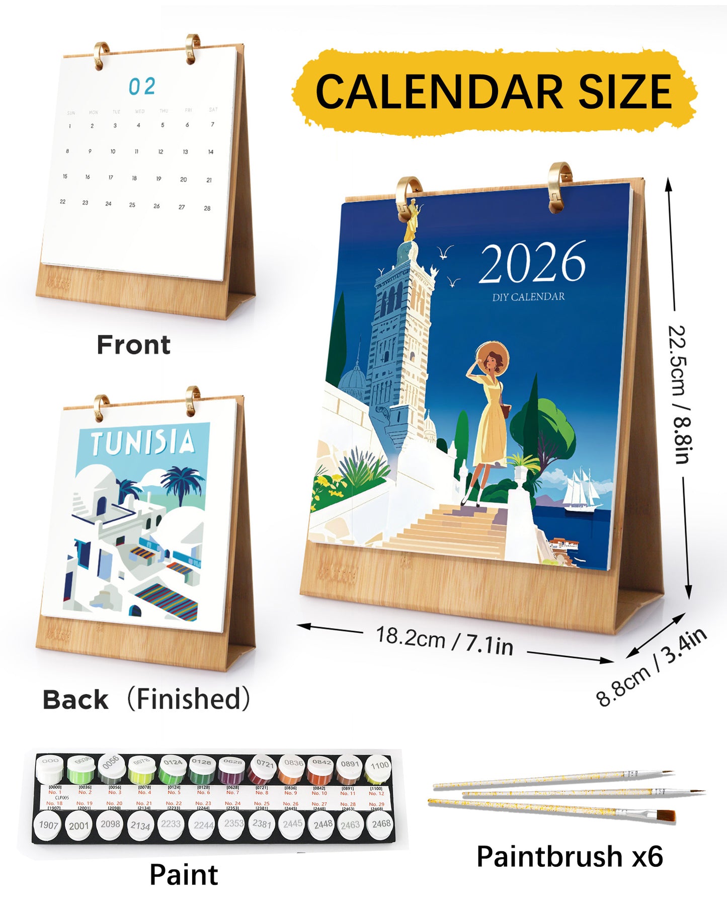2026 Paint by Numbers Calendar (Landscape)