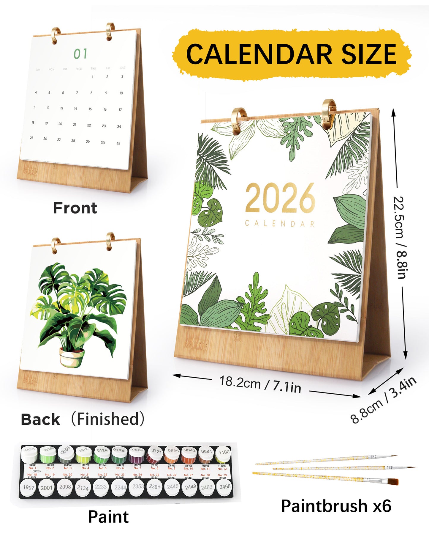 2026 Paint by Numbers Calendar (Plants)