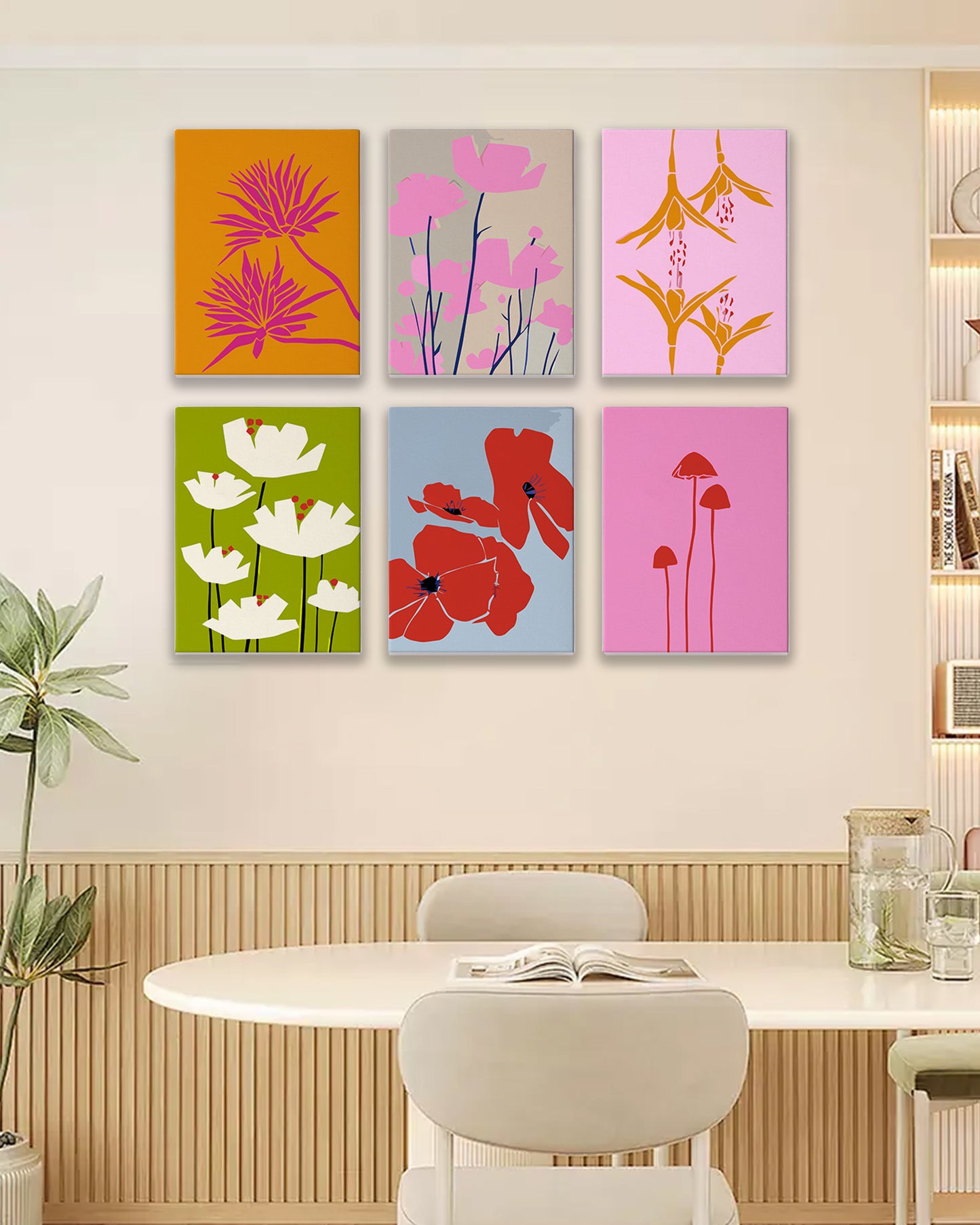 6 Pack Paint by Numbers Kits (Modern Floral)