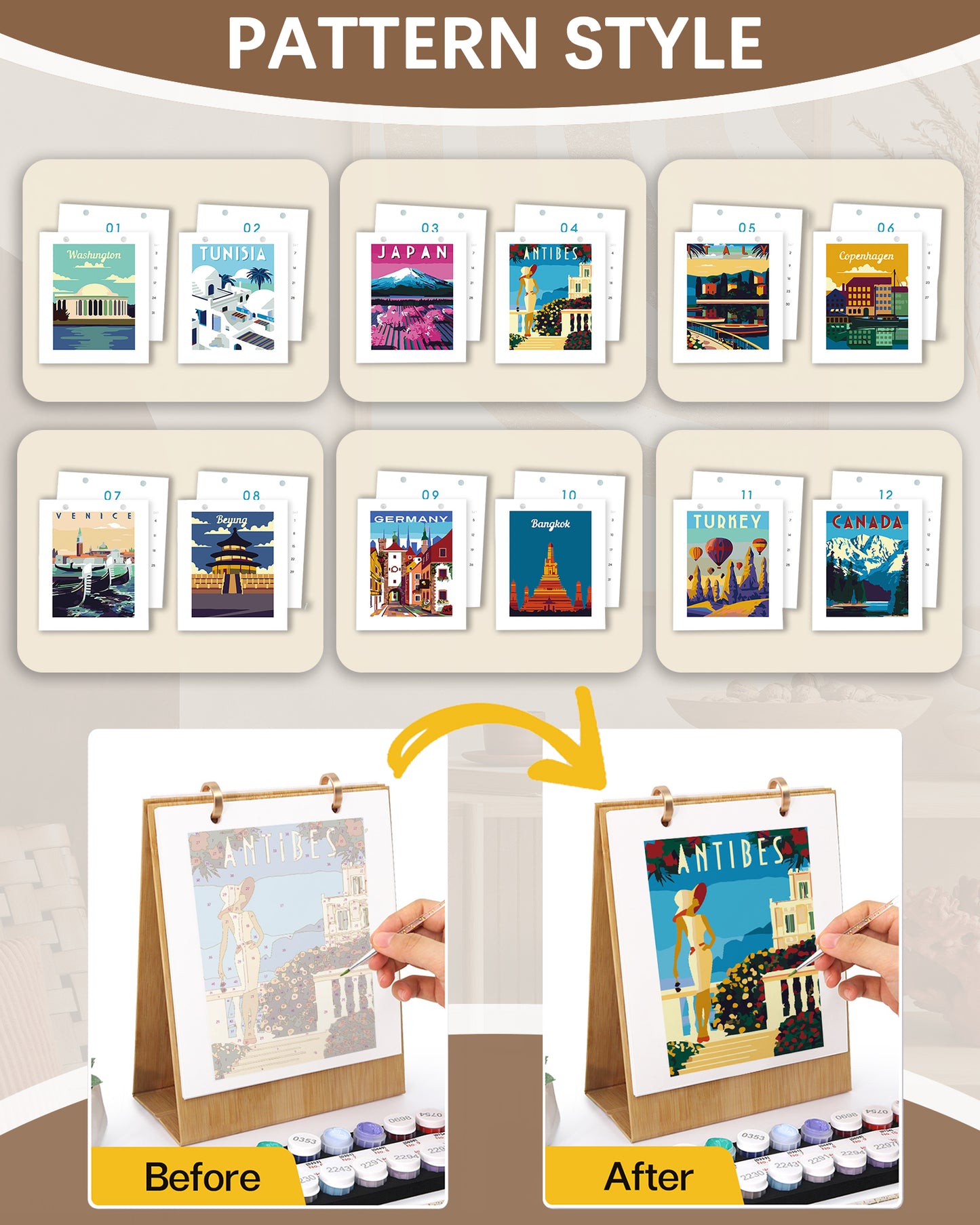 2026 Paint by Numbers Calendar (Landscape)