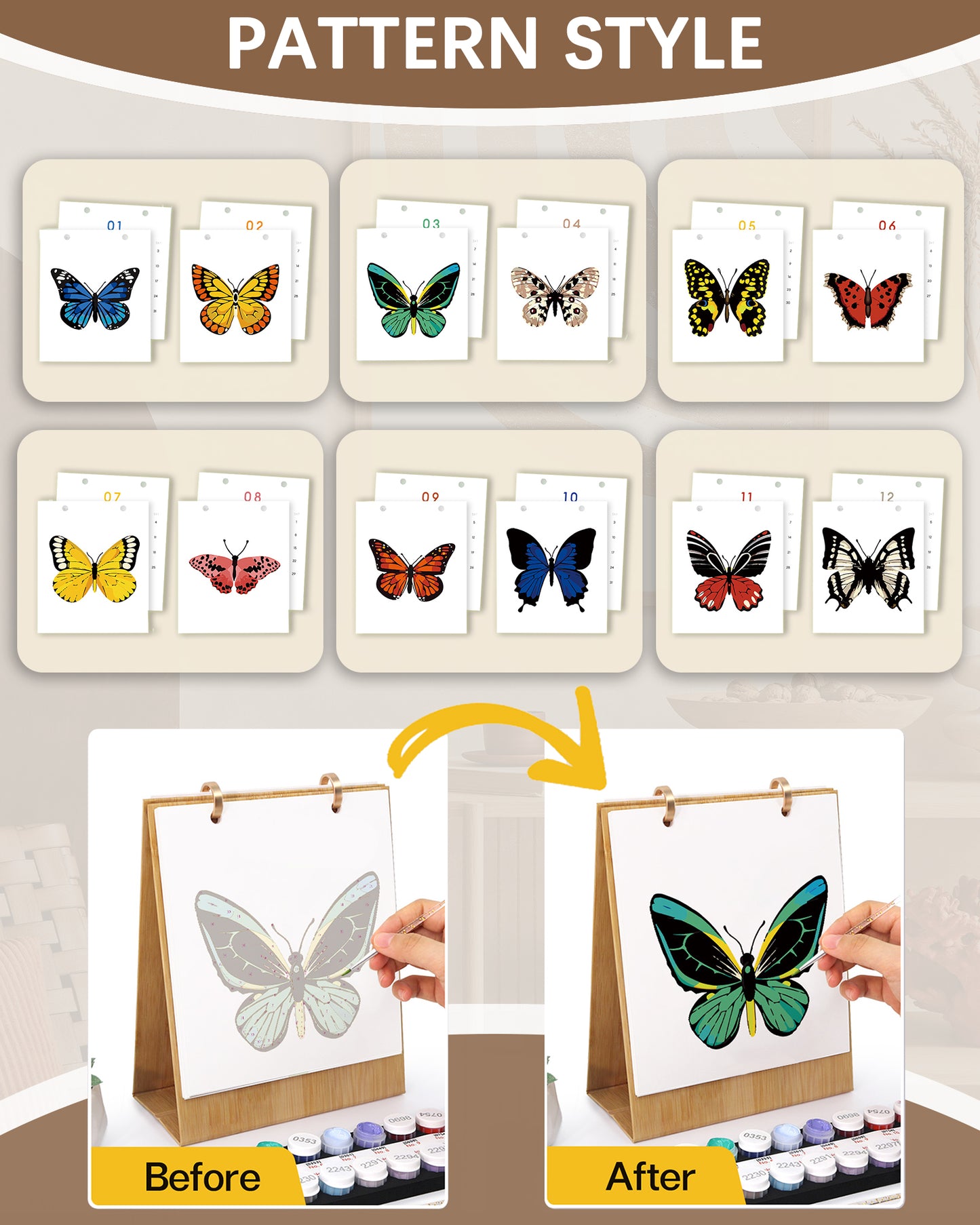 2026 Paint by Numbers Calendar (Butterflies)
