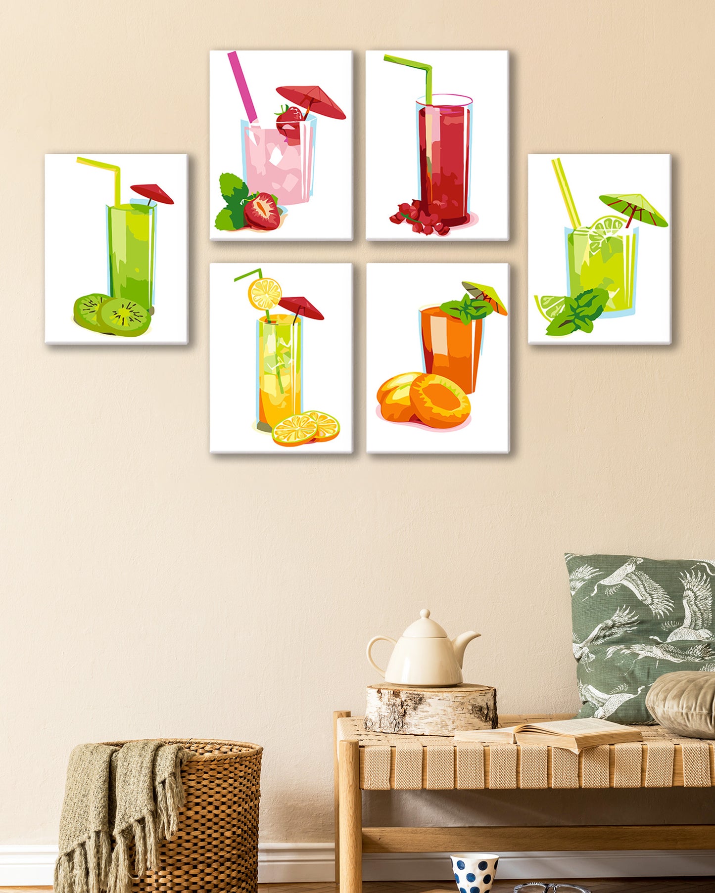 6 Pack Paint by Numbers Kits (Summer Drinks)