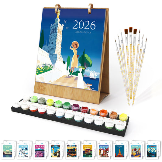 2026 Paint by Numbers Calendar (Landscape)