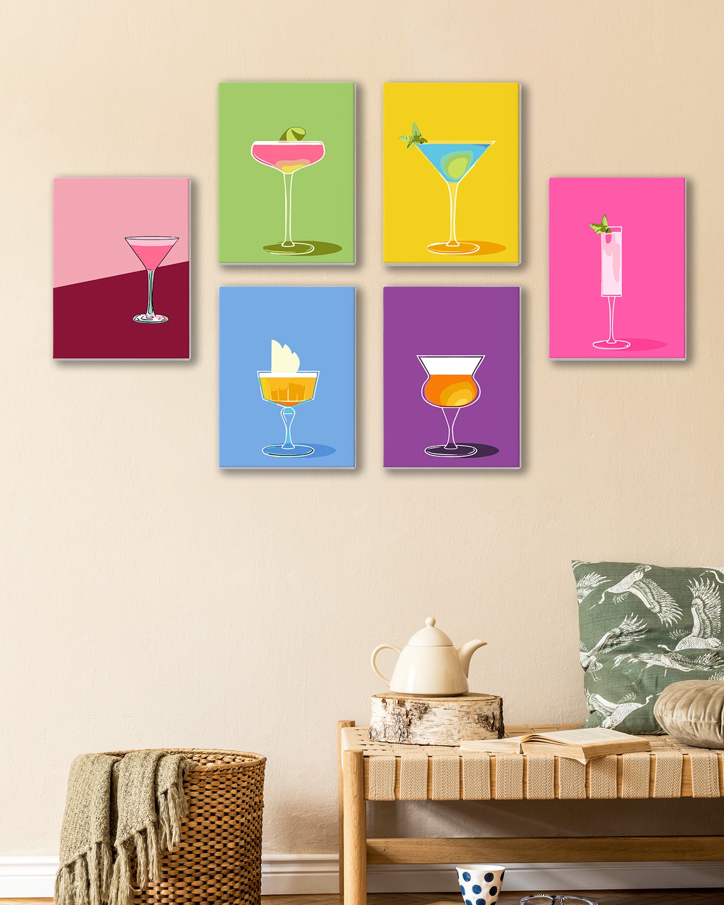 6 Pack Paint by Numbers Kits (Cocktail )