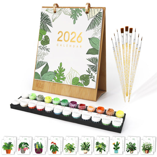 2026 Paint by Numbers Calendar (Plants)