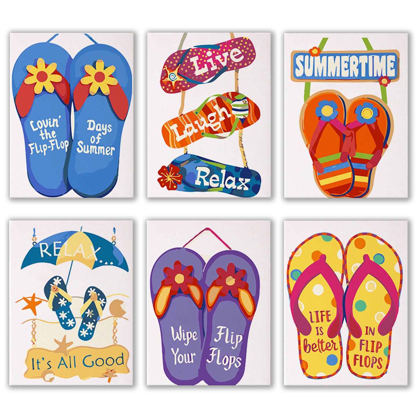 6 Pack Paint by Numbers Kits (Flip-Flop)