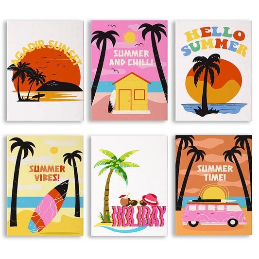6 Pack Paint by Numbers Kits (Summer Beach)