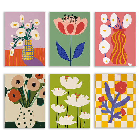 6 Pack Paint by Numbers Kits (Abstract Floral)