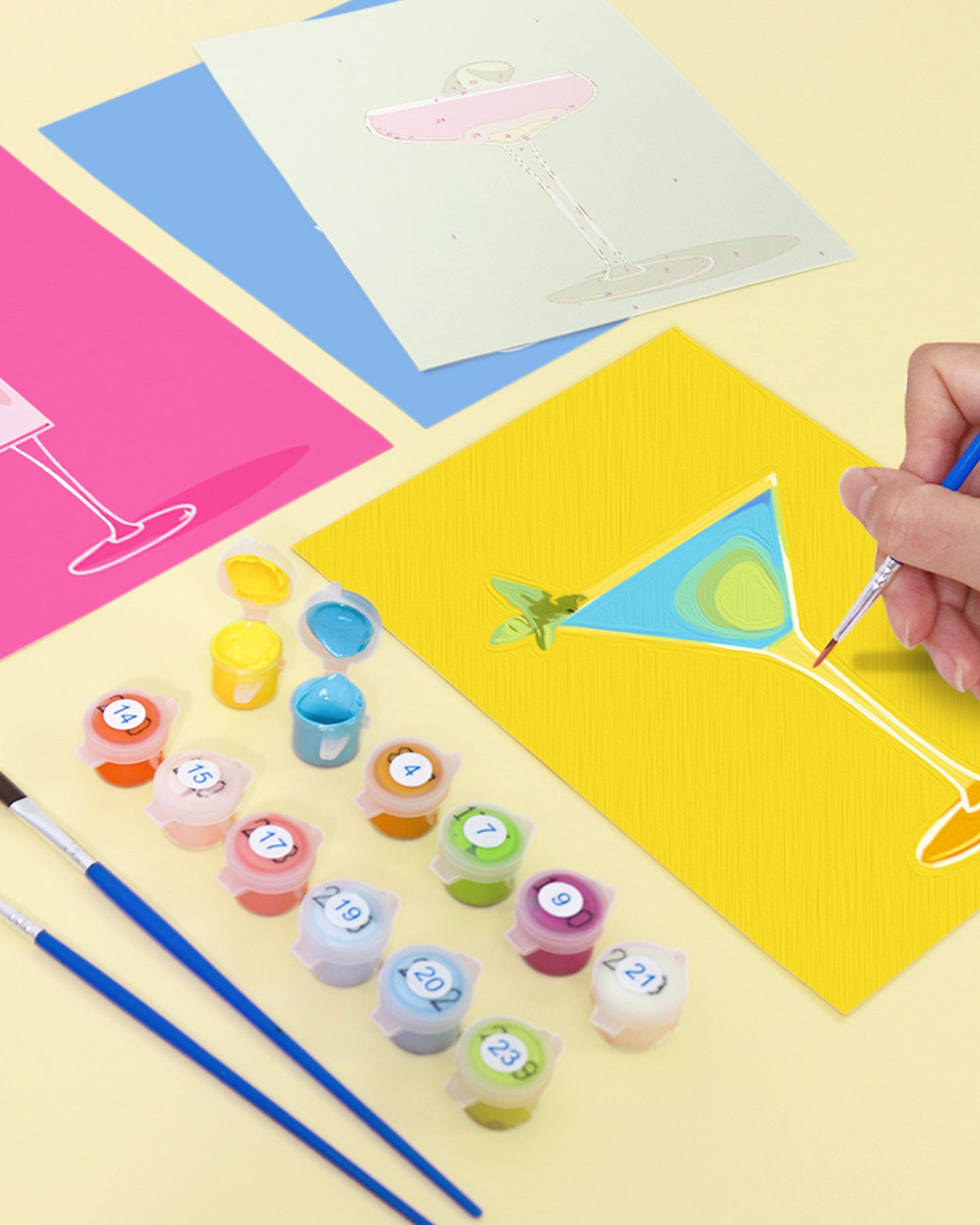 6 Pack Paint by Numbers Kits (Cocktail )