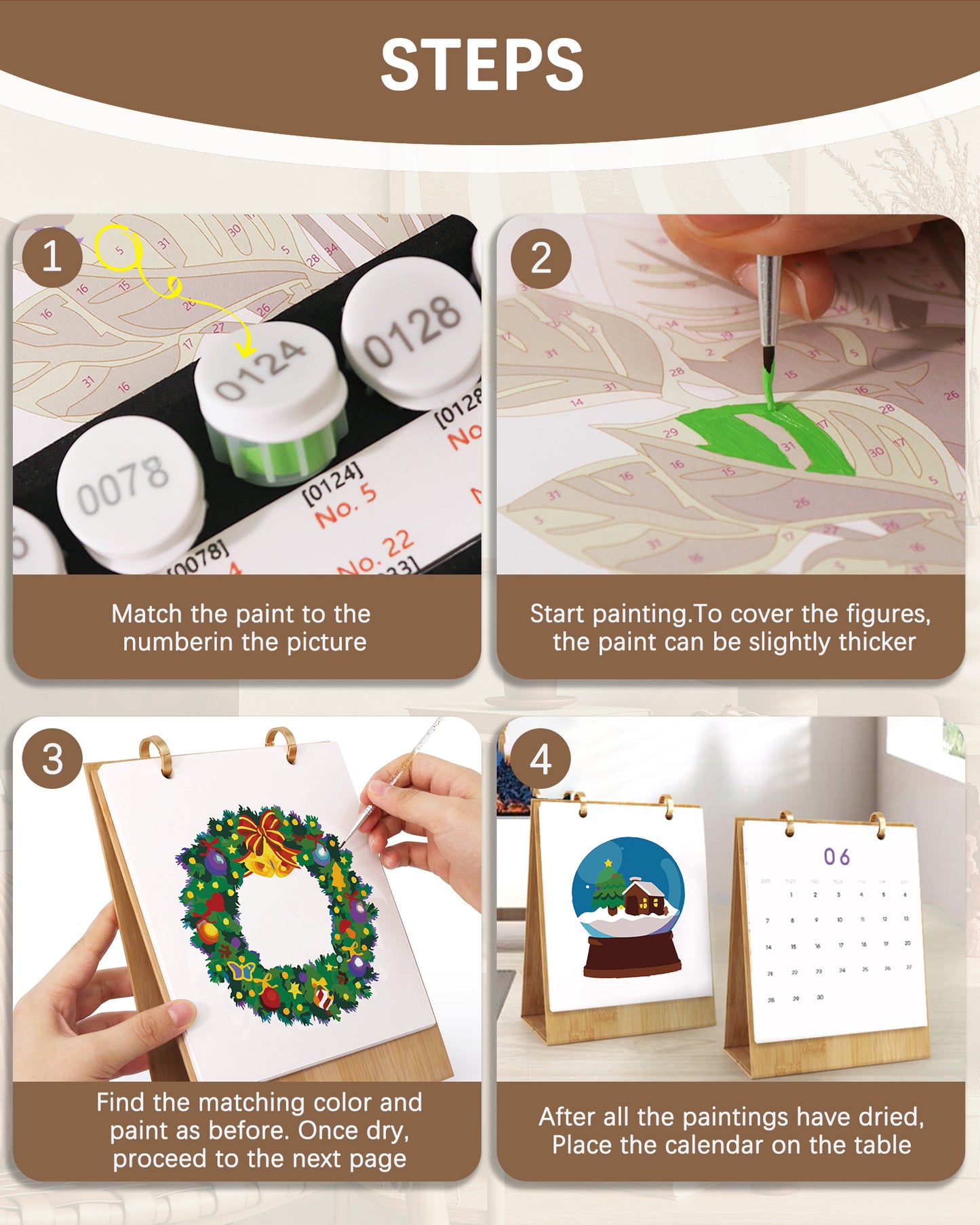 2026 Paint by Numbers Calendar (Christmas)