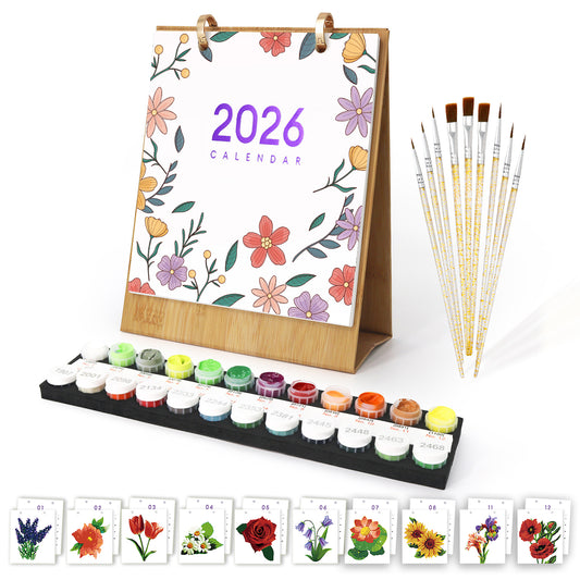 2026 Paint by Numbers Calendar (Flowers)