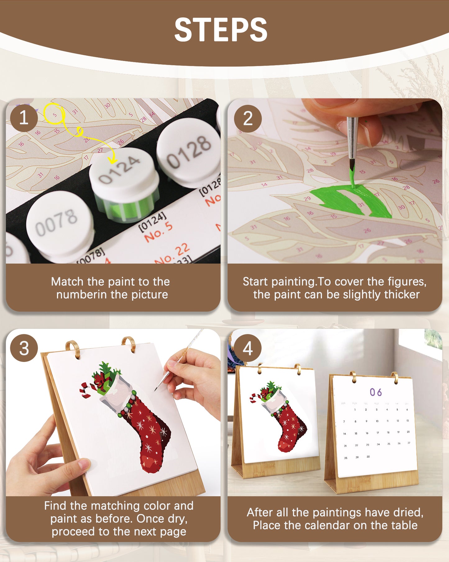 2026 Paint by Numbers Calendar (Reindeer)