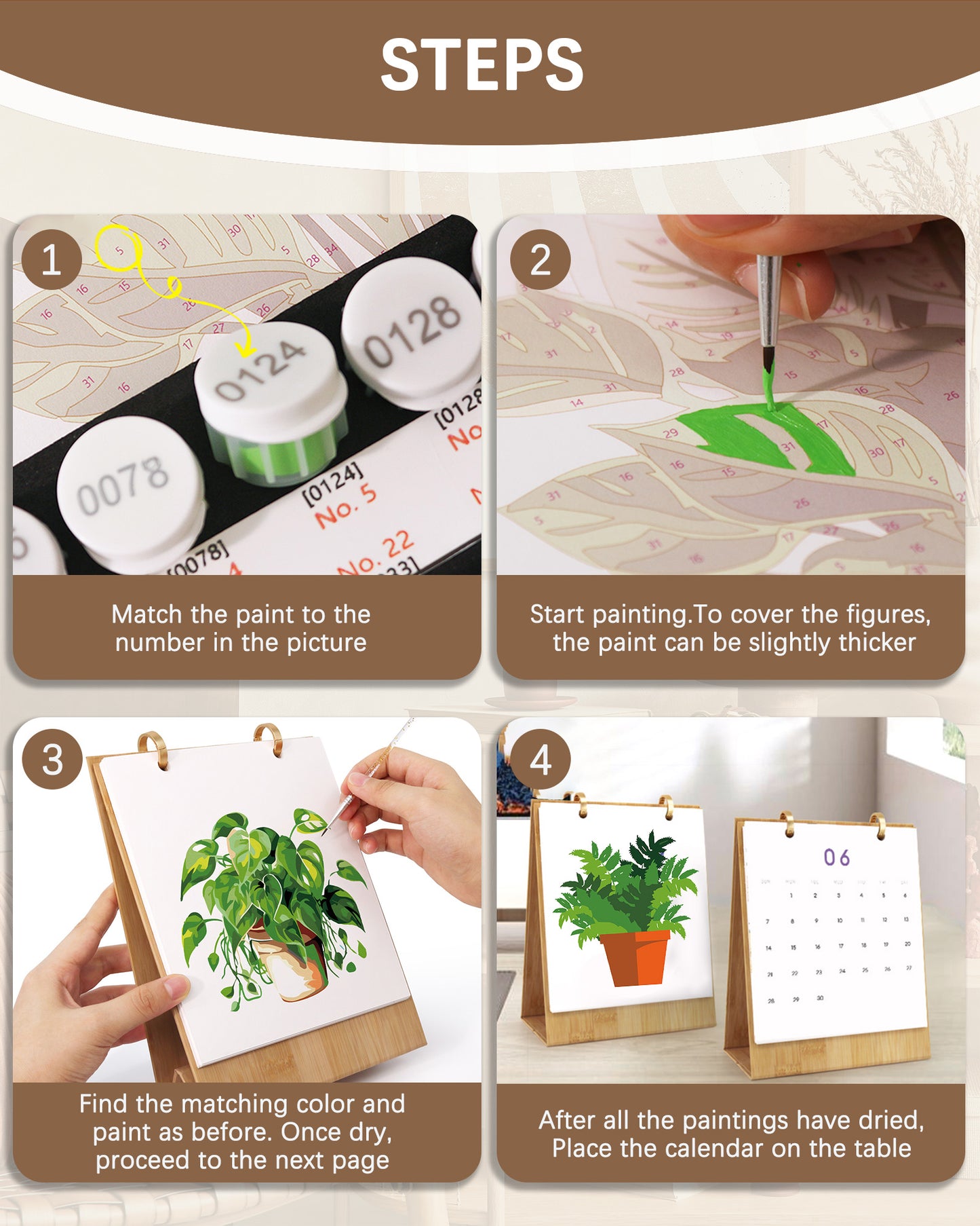 2026 Paint by Numbers Calendar (Plants)
