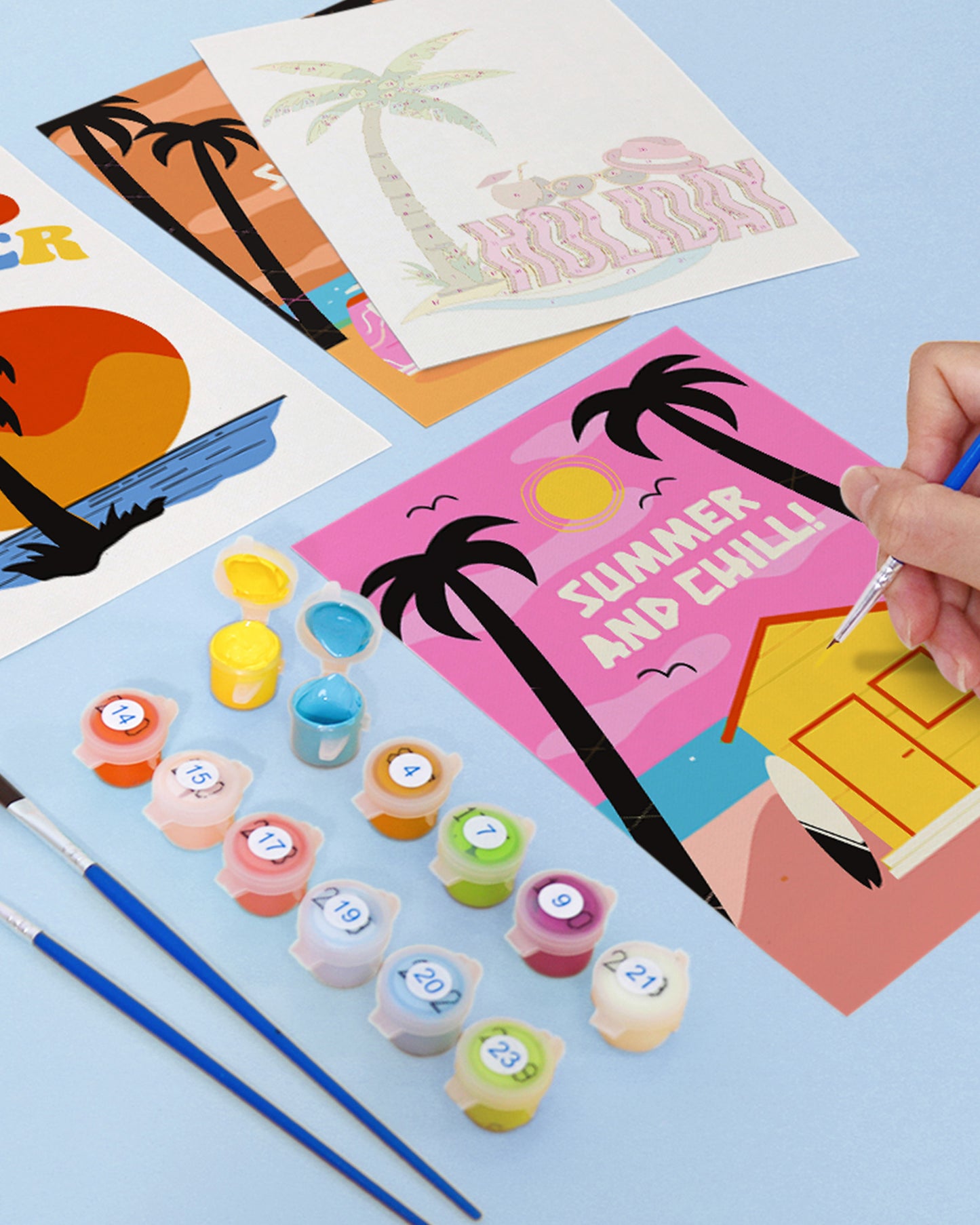 6 Pack Paint by Numbers Kits (Summer Beach)