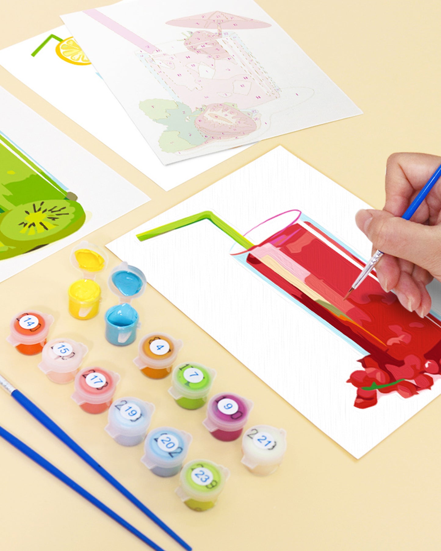 6 Pack Paint by Numbers Kits (Summer Drinks)