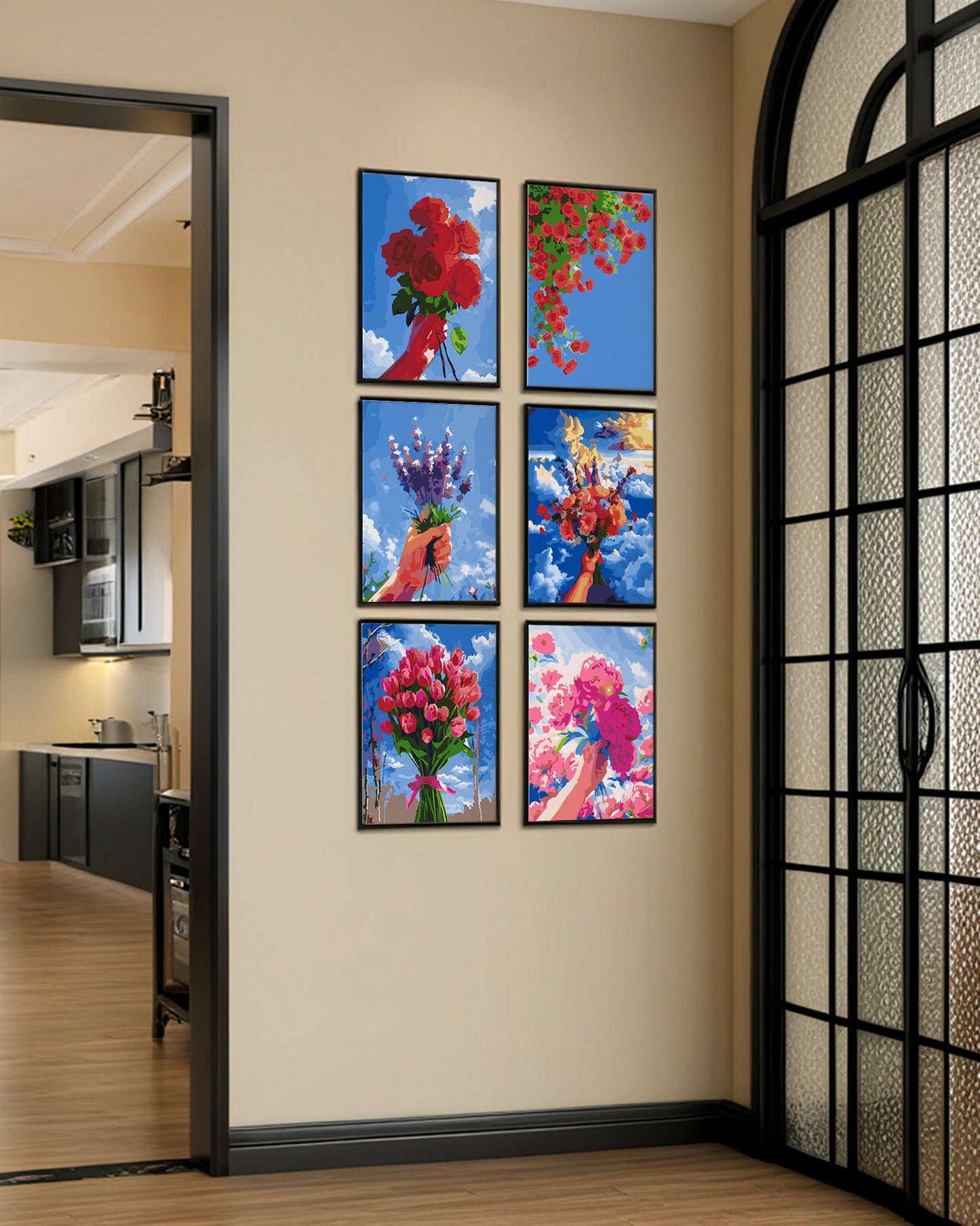 6 Pack Paint by Numbers Kits (Flower)