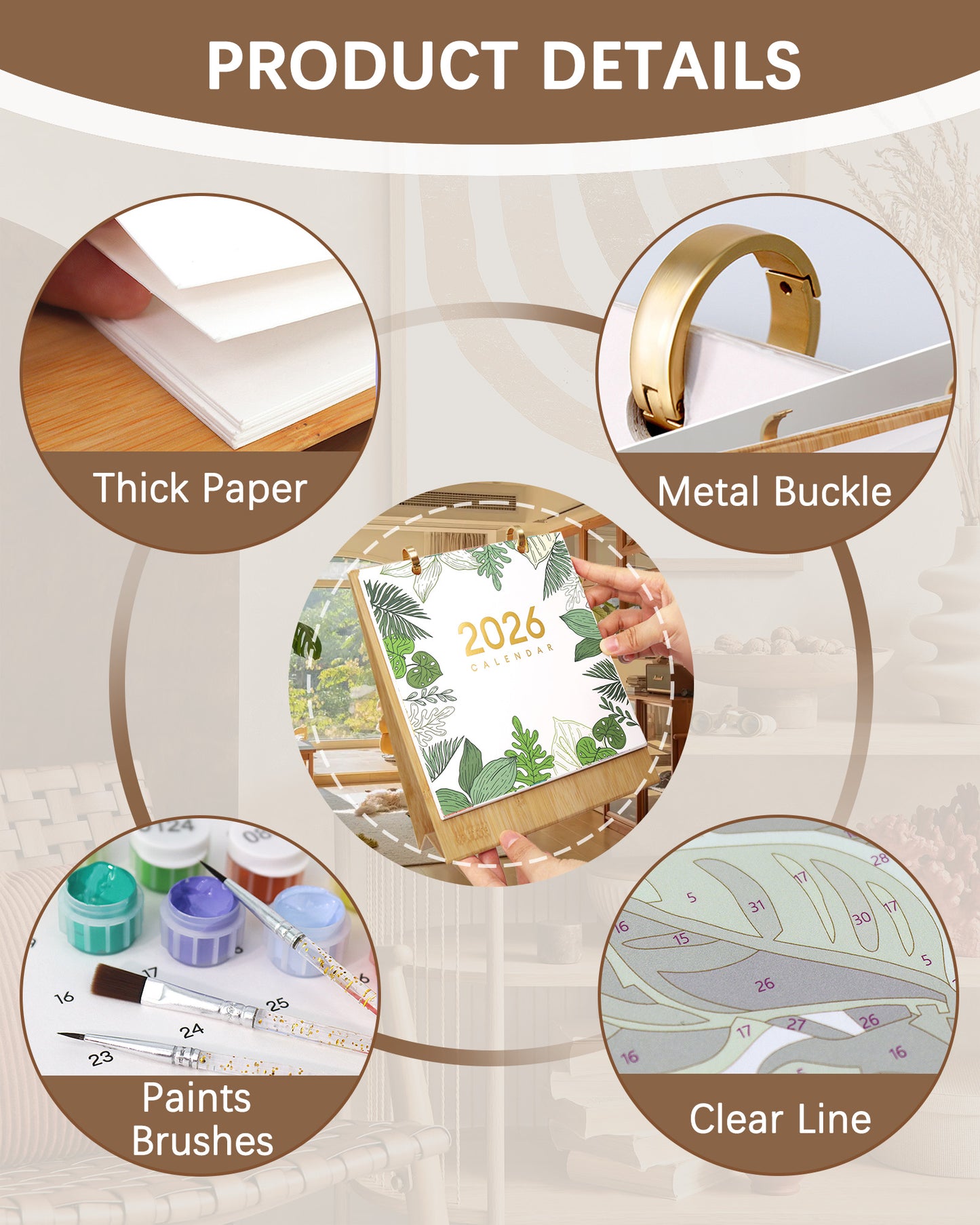 2026 Paint by Numbers Calendar (Plants)