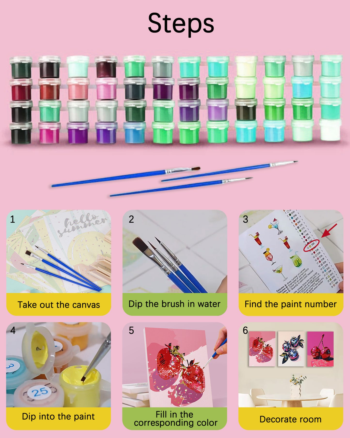 6 Pack Paint by Numbers Kits (Disco Ball)