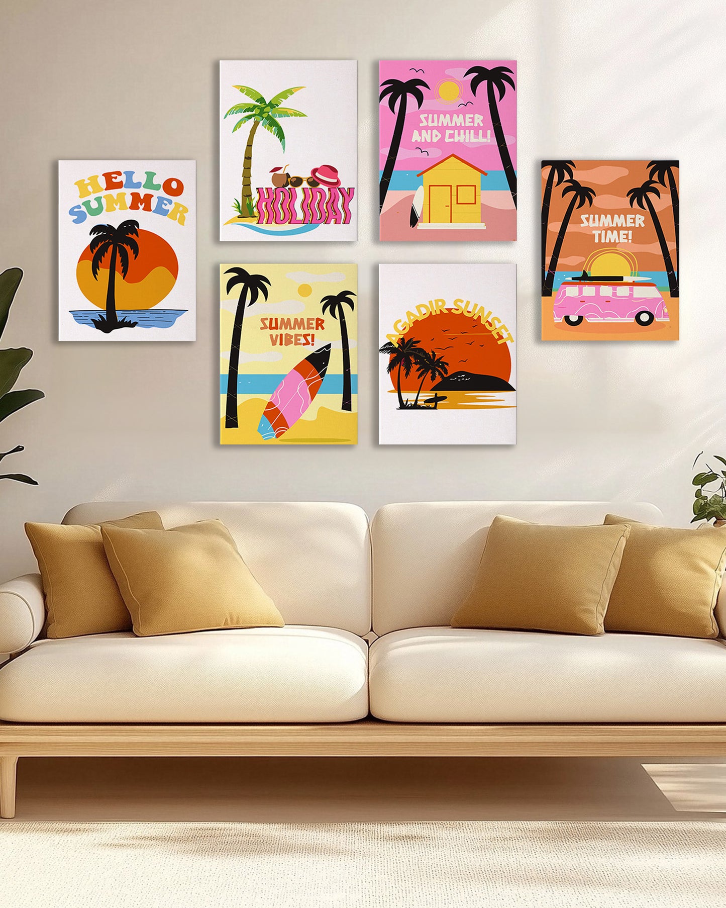 6 Pack Paint by Numbers Kits (Summer Beach)
