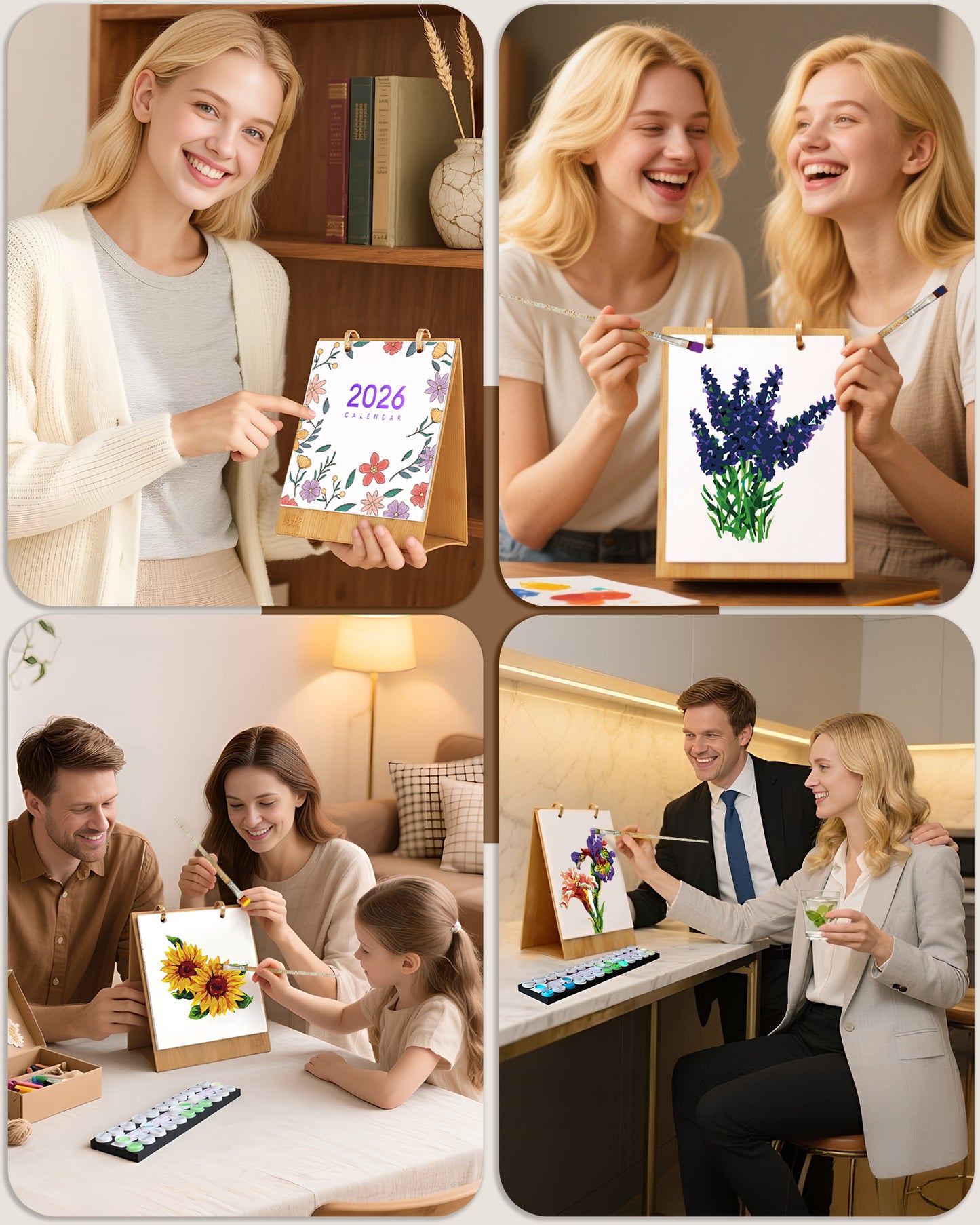2026 Paint by Numbers Calendar (Flowers)
