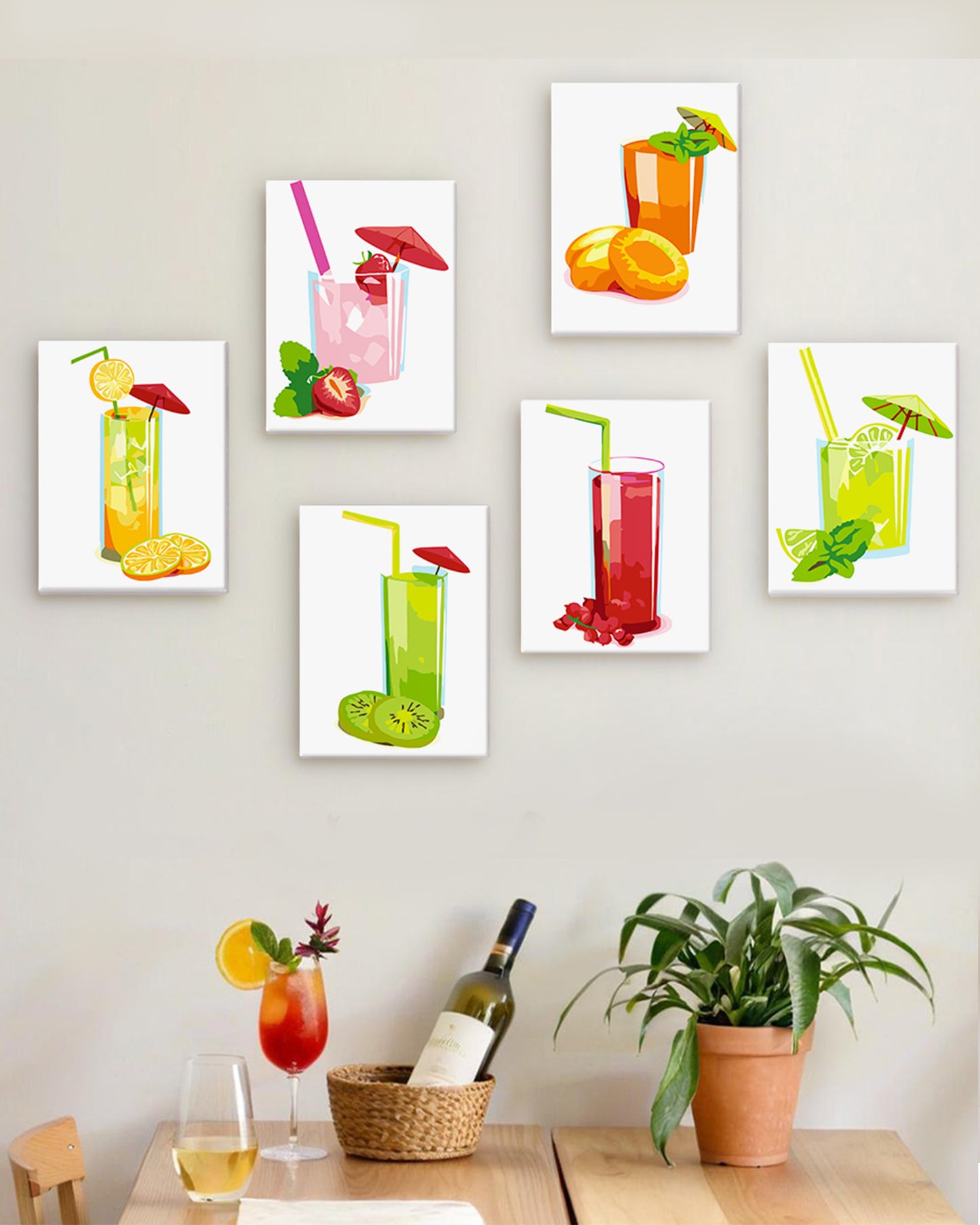 6 Pack Paint by Numbers Kits (Summer Drinks)