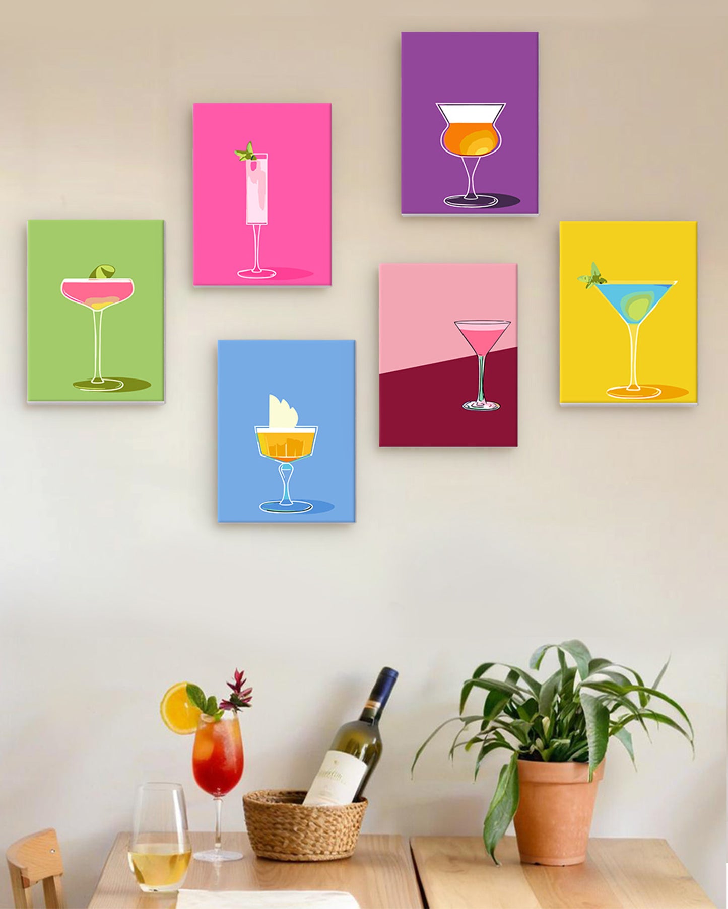 6 Pack Paint by Numbers Kits (Cocktail )